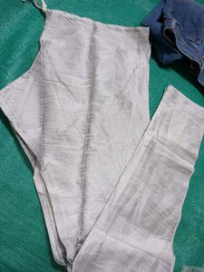 Shiny Silver Wide Leg Pants