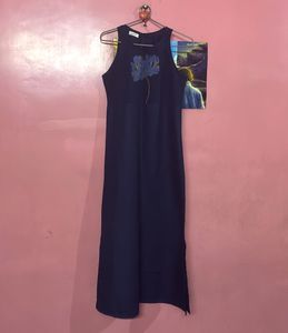 Navy slit Dress