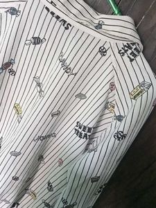 Striped Candy Print Crop Shirt