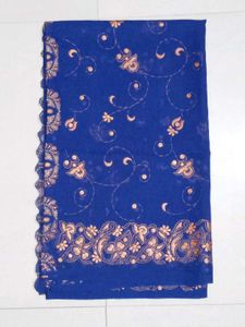 beautiful blue printed saree