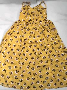 Yellow Floral Print Dress