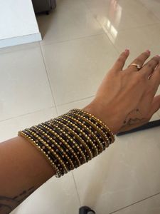Sparkling Black &amp; Gold Bangles
