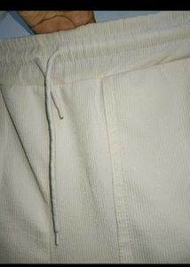 Cream Corduroy Cargo jeans pant white  beige