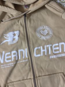 Men's Beige Zip-Up Hoodie
