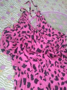 Pink Leopard Print Romper