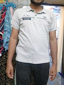 the Indian garage co Stylish Grey Polo T-Shirt