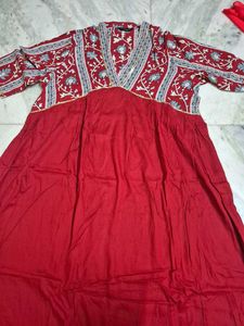 Beautiful Red Floral Kurta