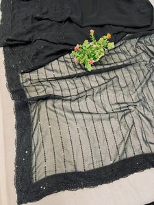 thread sequence work black party look saree vt. .no coins swap offer..only cash plz...