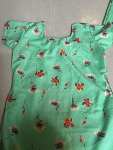 Green Floral Kurta