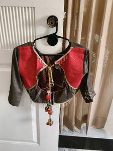 Elegant Brown Embellished Saree