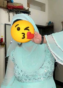 Elegant light blue sharara set