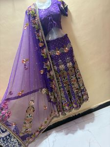Exquisite Purple Embroidered Lehenga Choli