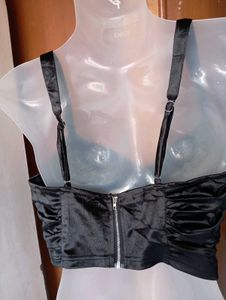 Satin Halter Neck Corset Top