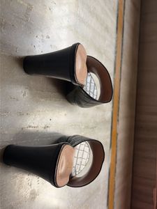 Black Croc Platform Block Heels