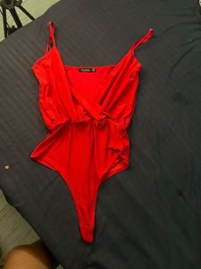 Boohoo Red  Bodysuit top