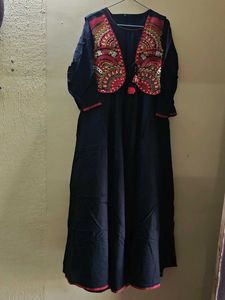 Embroidered Black Kurta Set