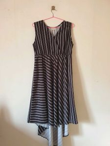Pinstripe Panache  highcut low dress