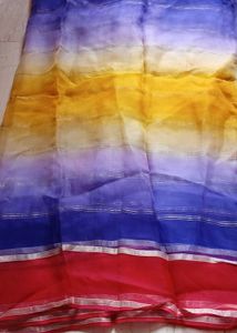 Vibrant Ombre Striped Saree
