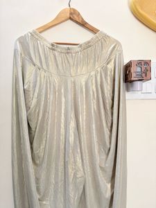 Shimmering Metallic Dhoti Pants