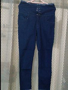High Waisted Skinny Blue Jeans