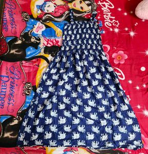 Charming Smocked Crab Print Maxi Dress
