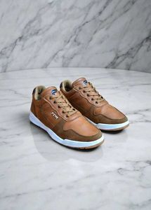 Premium Brown Leather Sneakers