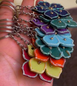 Colorful Flower Keychain Set