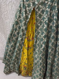 Yellow &amp; Green Lehenga Choli Set
