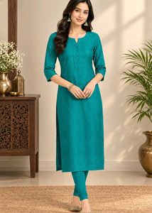 Sea Green Chikan Embroidery Kurta