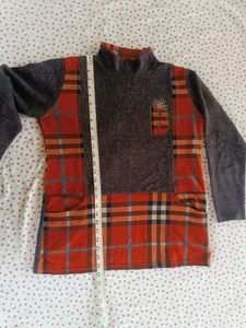 Warm Unique Plaid &amp; Gray Tunic Top
