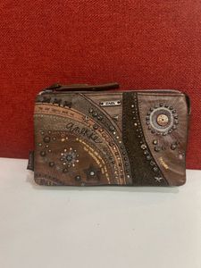 SALE Anekke Brown Star Studs Leather Wallet