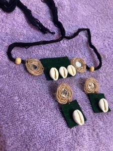 Boho Cowrie Shell Necklace &amp; Earring Set