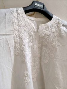 White Embroidered Chikankari Kurta 44