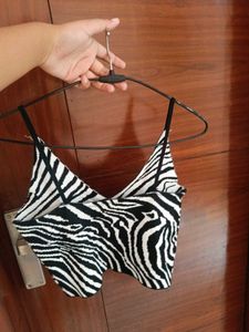 Urbanic Zebra Print Crop Top