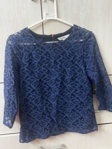 Laila Grace Blue Lace Top
