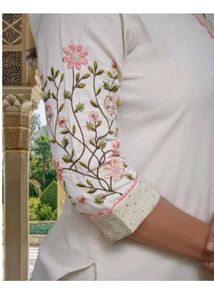 White Embroidered Kurta pant set