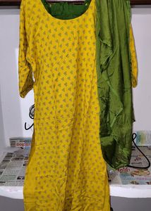 Straight Kurta With Patiala Pant And Duppata