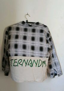 Unique Plaid Shirt with Hand-Drawn Graphics