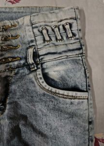 High-Waisted Acid Wash Jeans