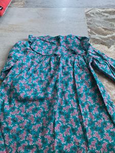 Chic Teal Floral Print Dress
