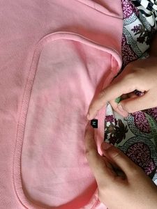 Pink Cropped Long Sleeve Top