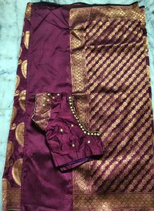 Elegant Purple Paisley Saree