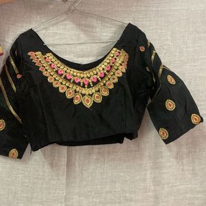 Embellished pink saree