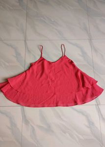 Coral Ruffle Camisole Top