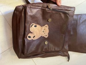 Pure Leather Imported Brown Backpack
