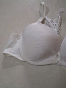 White Bra with Lace Detail