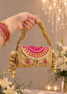 Exquisite Gold Embroidered Clutch Bag