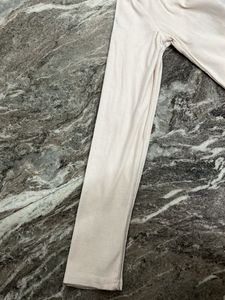 Cream Long Sleeve "New School" Cropped Top