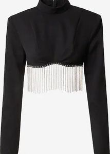 Misspap Black Shimmer Top