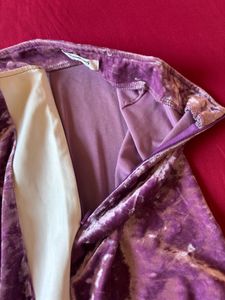 Pink &amp; White Velvet Mini Skirt